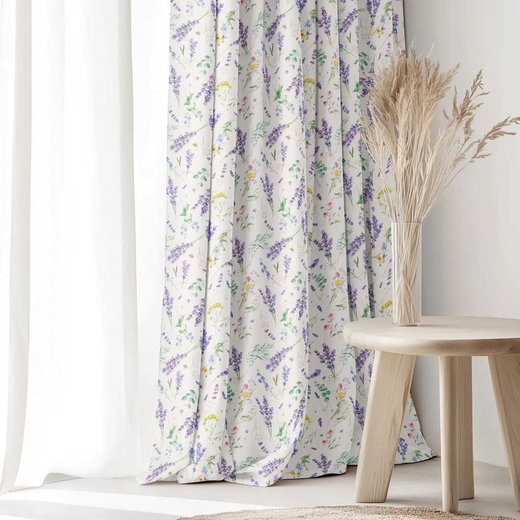 Goldea dekoračný záves valencia - levanduľová záhrada 160x135 cm