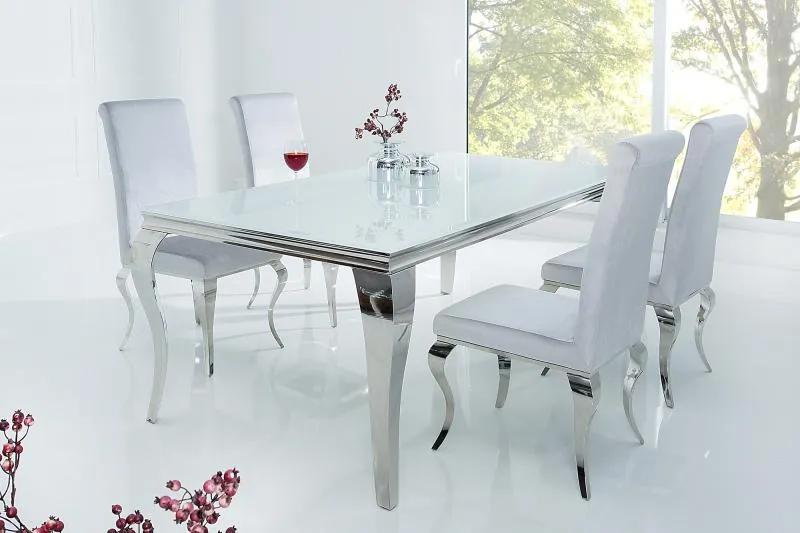 Jedálenský stôl Modern Barock 180cm/ biely- strieborný