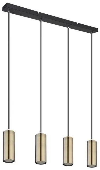Globo 57911-4HM - Luster na lanku ROBBY 4xGU10/35W/230V čierna/mosadz
