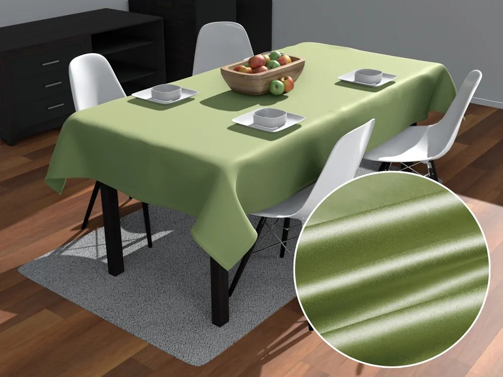 Biante Saténový obdĺžnikový obrus polyesterový Satén LUX-L051 Olivovo zelený 140x220 cm