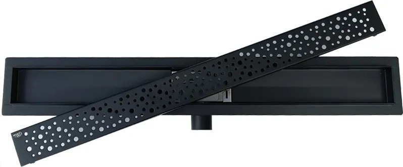 BPS-koupelny Sprchový odtokový žľab DL01 WAVE G5 HYD-2671 50 cm, čierny
