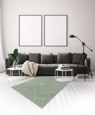 Koberce Breno Kusový koberec PORTLAND 58/RT4G, zelená, viacfarebná,67 x 120 cm