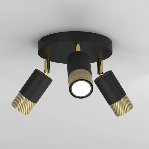 Bodové svietidlo LINK 3xGU10/8W/230V čierna/mosadz