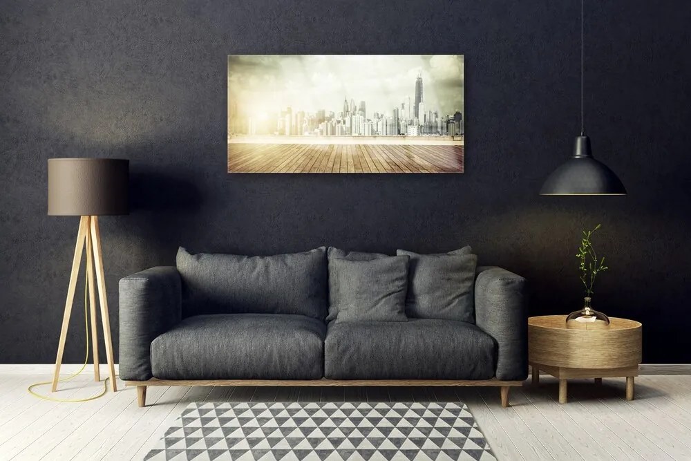 Skleneny obraz Mesto new york paneláky 120x60 cm