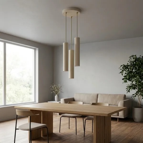 Brilagi - Luster na lanku TUBE 3xGU10/15W/230V béžová/zlatá