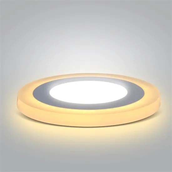 Ecolite Biely vstavaný LED panel guľatý 195mm 12W+4W podsvietený LED-DUO-R12W
