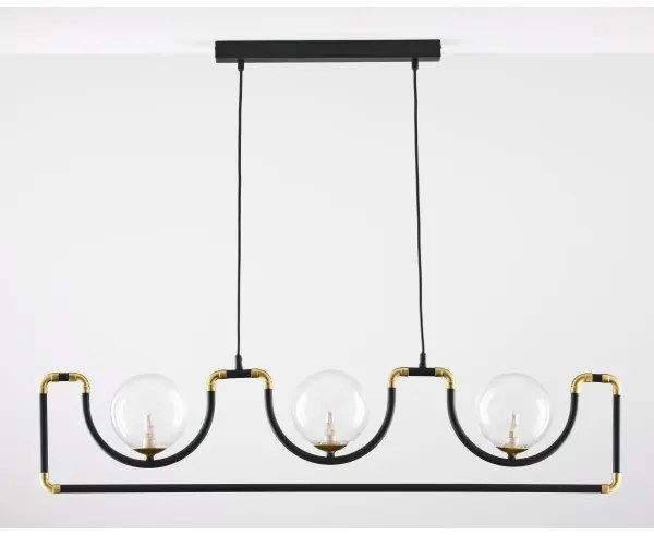 Jupiter 1990 - Luster na lanku HANZA 3xG9/10W/230V čierna/zlatá