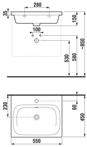 JIKA H8127120001041 - Závesné umývadlo MIO 55x45 cm keramika/biela