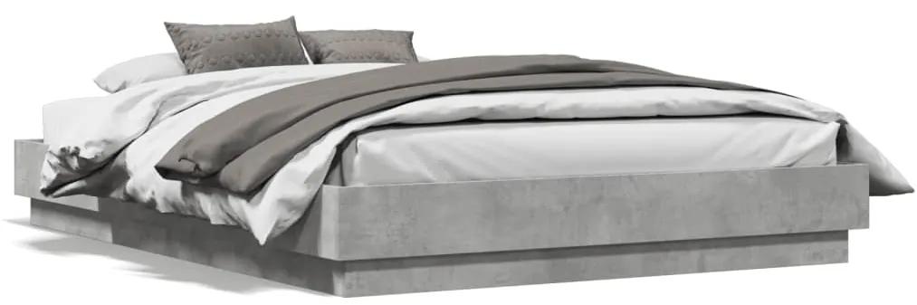 Rám postele s LED svetlami betónovo sivý 135x190 cm 3209817