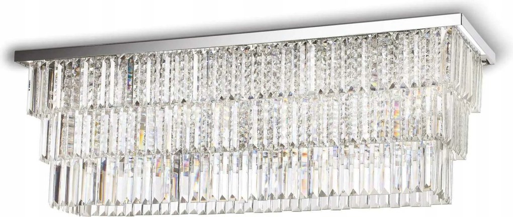 Stropné svietidlo Ideal Lux Martinez PL8 chróm 8xE14 103cm kov/sklo