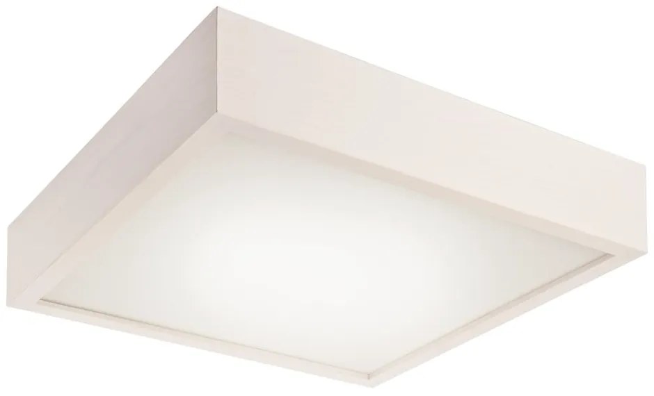 Biele štvorcové stropné svietidlo Lamkur Plafond, 37,5 x 37,5 cm