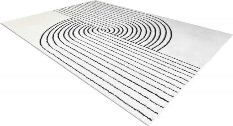 AKCIA: 120x170 cm Kusový koberec Mode 8587 geometric cream/black, béžová, chodba / predsieň, Dywany Łuszczów