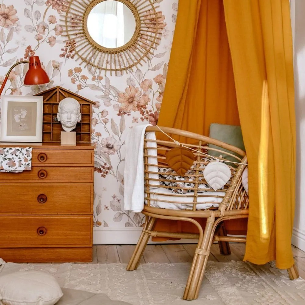 Tapeta jesenná lúka biela 280x100 cm