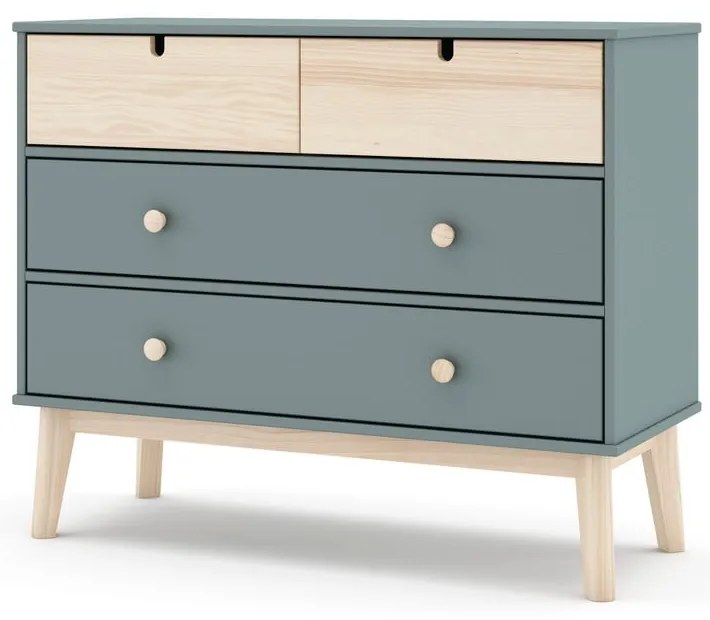 Detská komoda sivozelená 100x81x40 cm Estefania – Marckeric