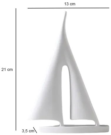 Stolová dekorácia 21 cm živica/biela