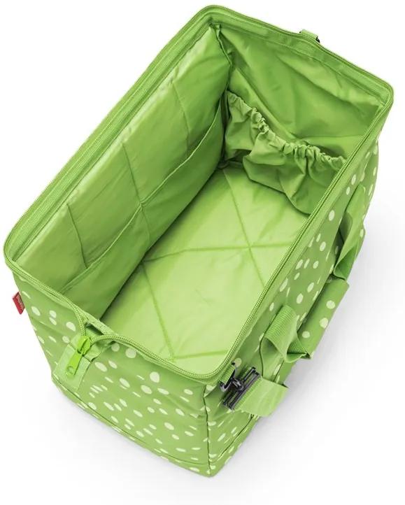 Cestovná taška Allrounder L spots zelená, Reisenthel, vodeodolný polyester, 48x39,5x29 cm, MT5039
