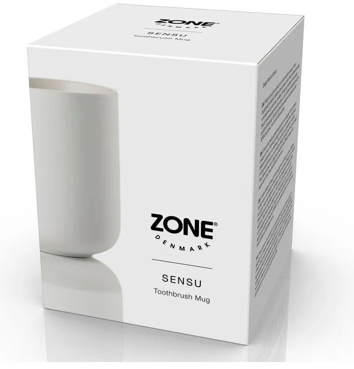 Biely kameninový téglik na zubné kefky Sensu – Zone