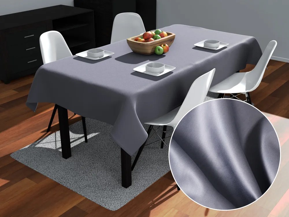 Biante Obdĺžnikový bavlněný saténový ubrus ST-003 Modrosivý 100x140 cm