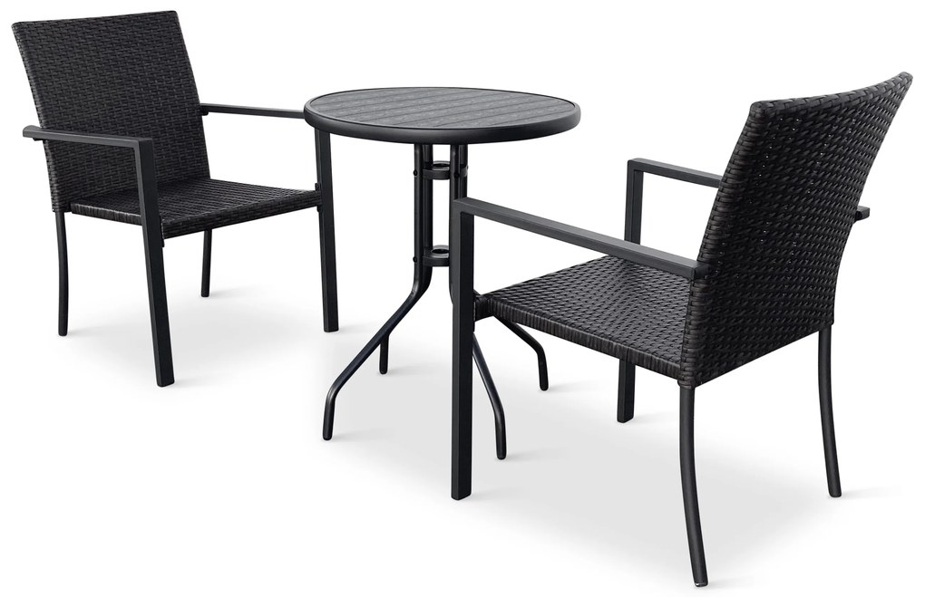 Balkónový set Nina + 2x ratanová stolička Wicker Pat