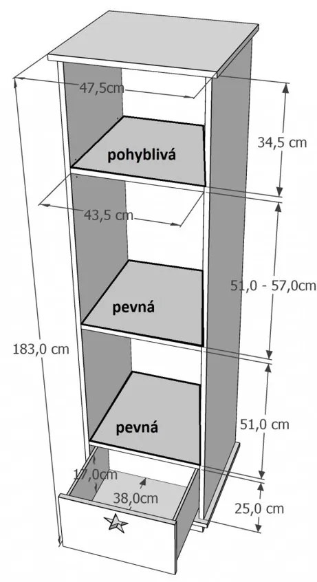 Raj posteli Zostava nábytku 4 ks - HVIEZDA PW