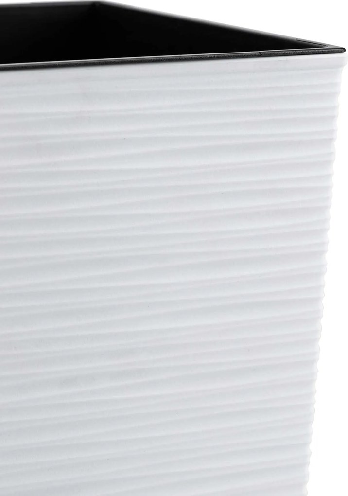 PLASTOVÝ KVETINÁČ FLORE RIFLO SADA 2KS 30X30 CM+25X25 CM BIELA