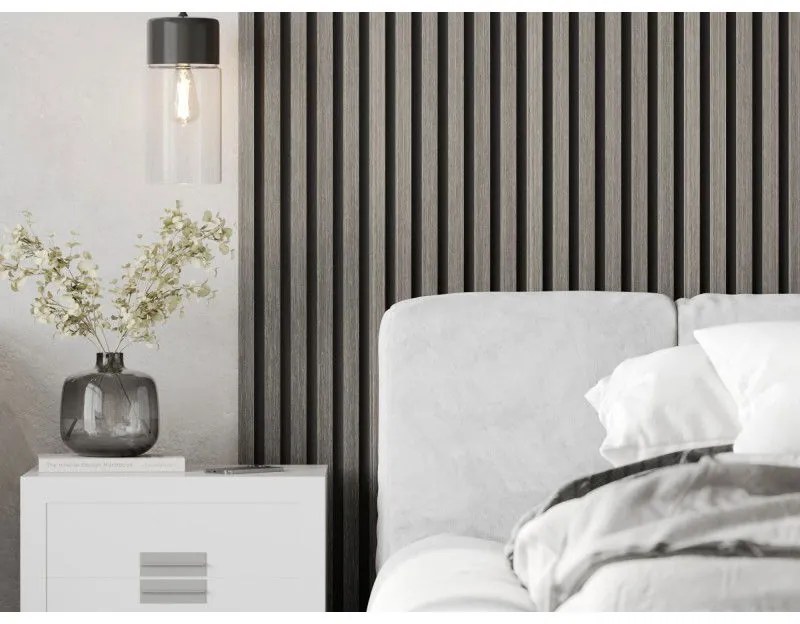 Mexen Lam-B, akustické stenové lamely 275 × 30 cm, HDF doska 4 mm, technická dyha, dub striebristý, S100-275307-3015-007