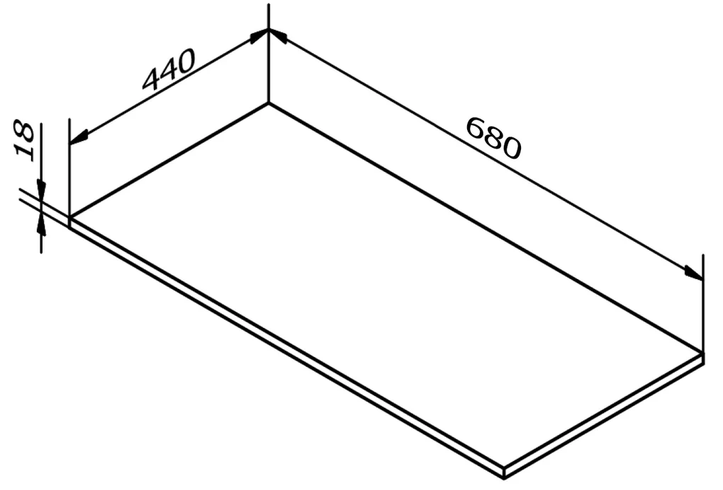 Sapho, Doska DTDL 680x18x440mm, dub strieborný