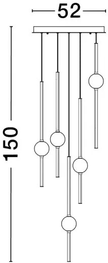 Rustikálny luster Acrobat 52