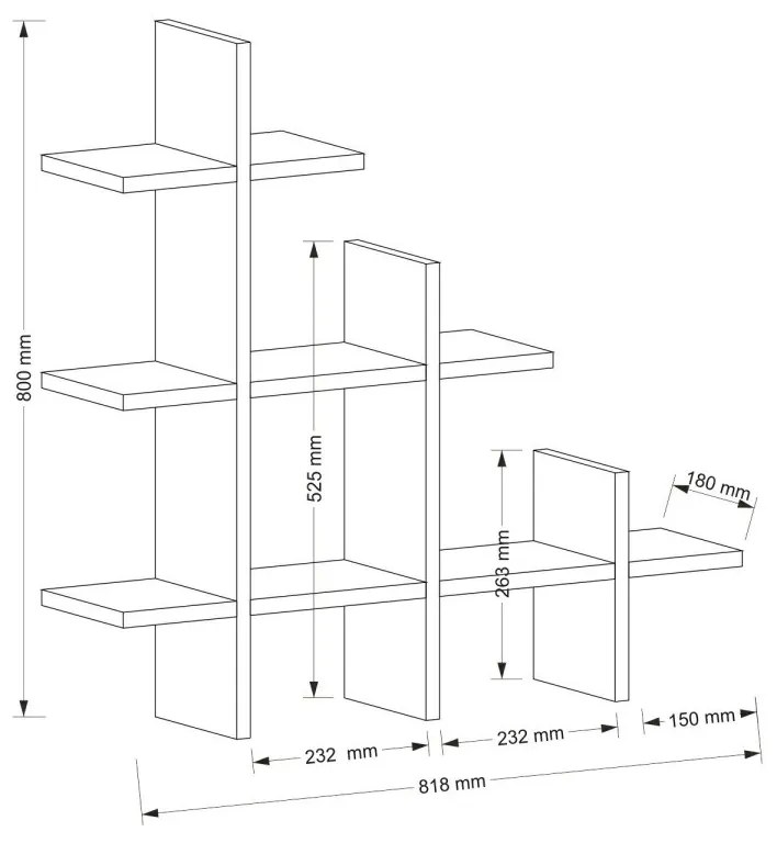 Nástenná polica JUKE orech