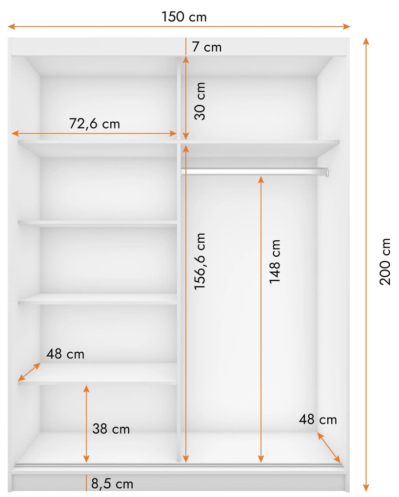 Šatníková skriňa Viola 06 (dub sonoma + dub sonoma). Akcia -21%. Vlastná spoľahlivá doprava až k Vám domov. 1071543