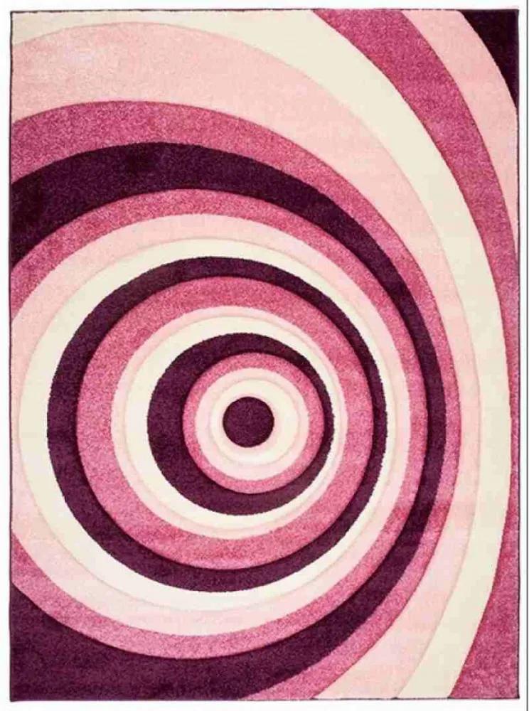 Kusový koberec Krúžky fialový, Velikosti 80x150cm