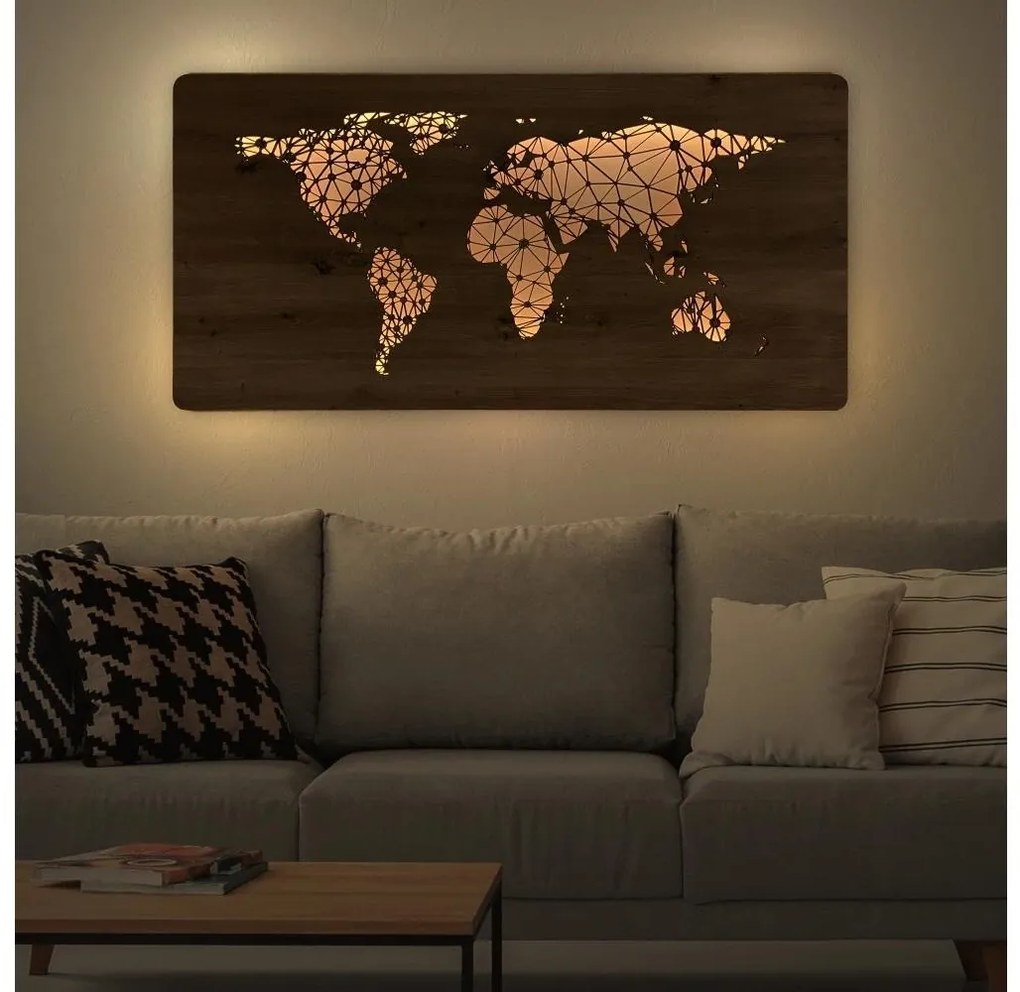 Li-Go 4457/A/4 - LED nástenná dekorácia LED/10W/5V 30000 mAh 120x60 cm dub