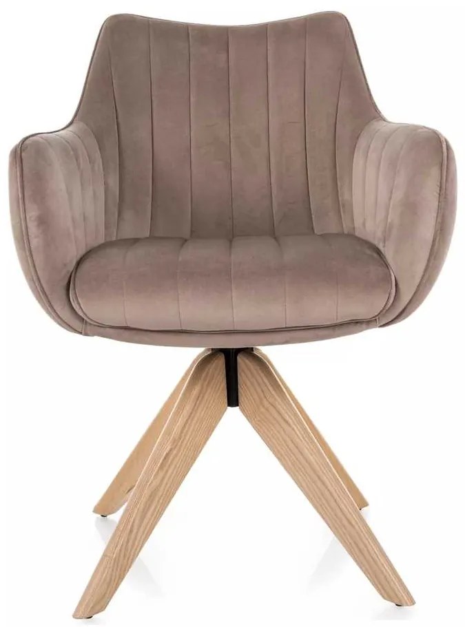 Jedálenská stolička Azalia D Velvet, béžová / dub