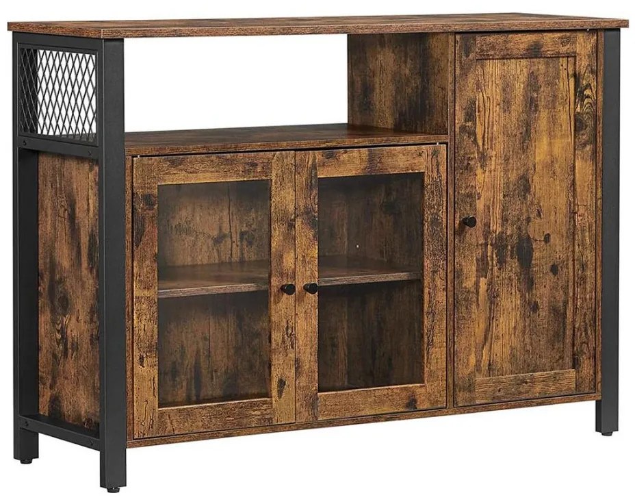 Komoda FIRA hnedá/čierna