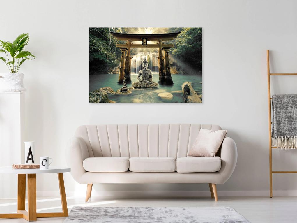 Artgeist Obraz - Buddha Smile (1 Part) Wide Veľkosť: 120x80, Verzia: Premium Print