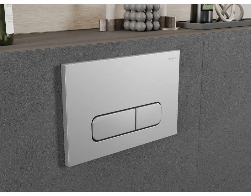 Mexen Fenix Air 02, pneumatické dvojité tlačidlo na splachovanie, chróm matný, 6A0202