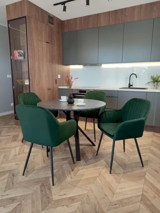 Jedálenská stolička SEVILLA zamatová, tmavozelená