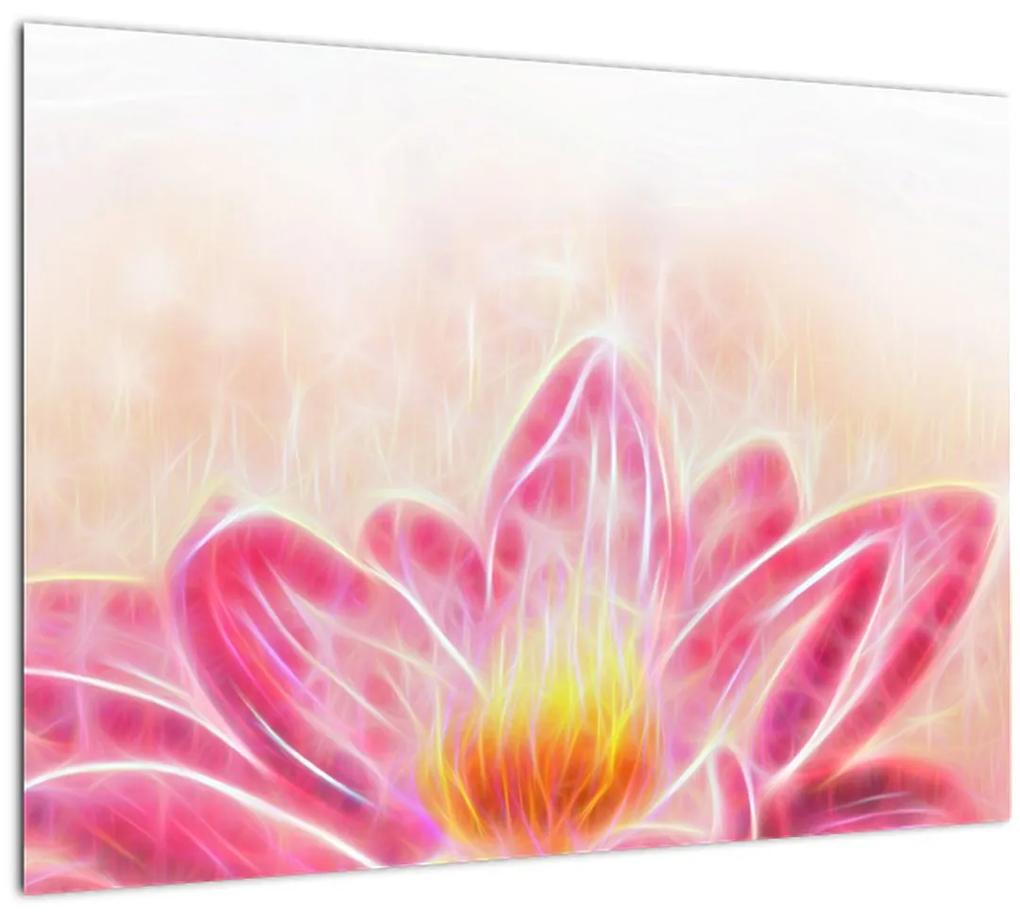 Sklenený obraz lotusového kvetu (70x50 cm)