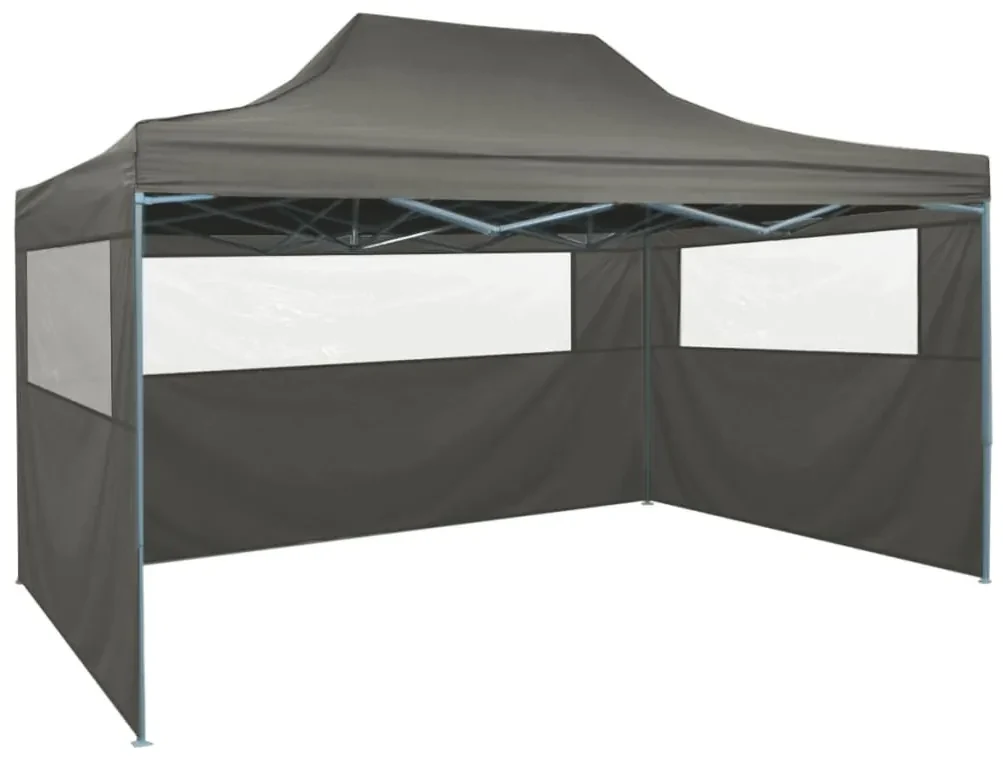 vidaXL Skladací stan s 3 stenami 3x4,5 m antracitový
