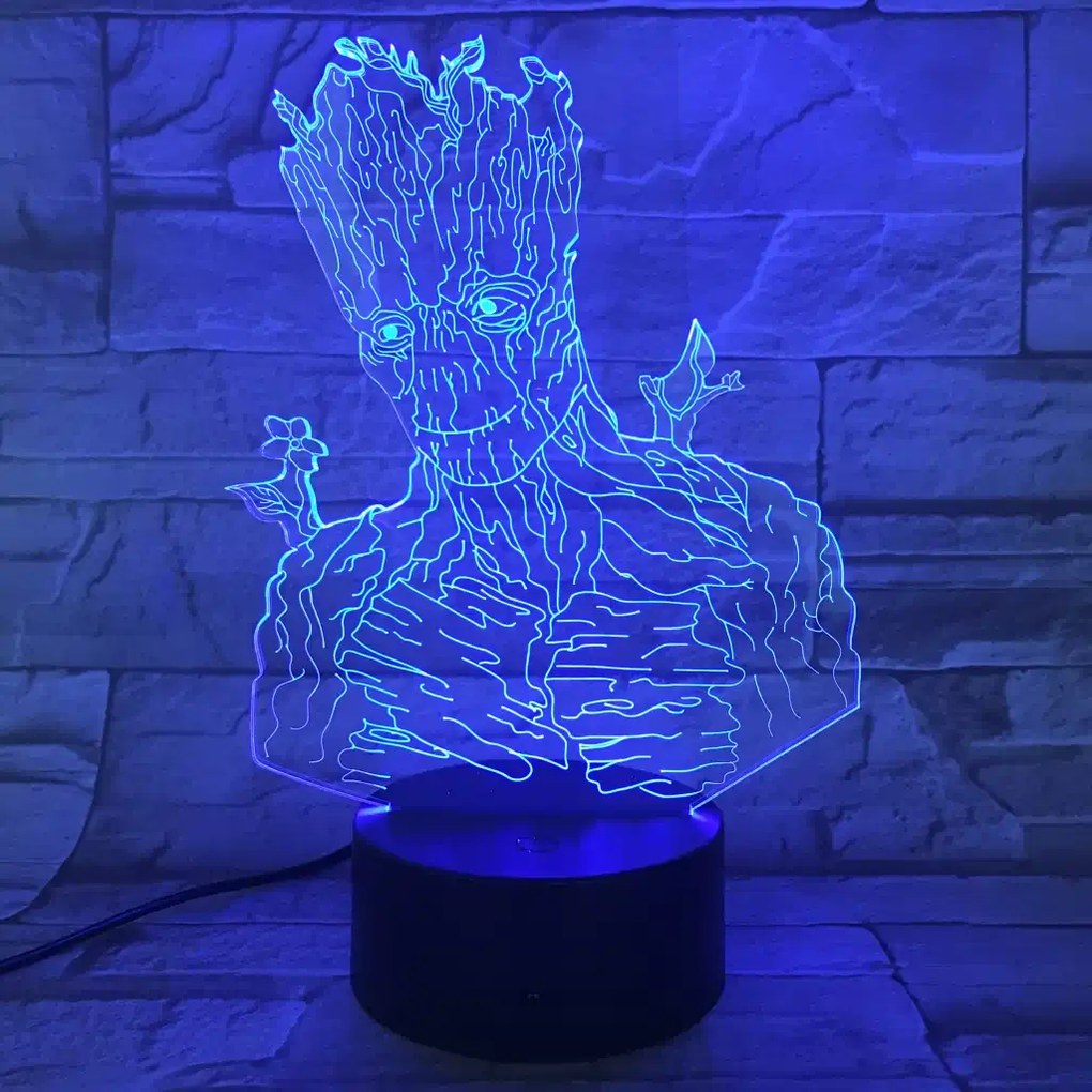 3Dmix 3DL-CRK040 – 3D LED nočná lampa - Groot (Grút) (Crack základňa)