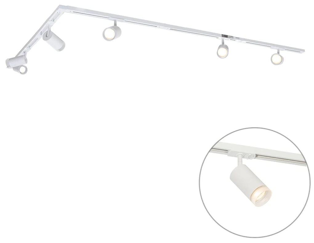 Moderný koľajnicový systém s 5 bodovými svetlami biely 1-fázový - Iconic Jeana
