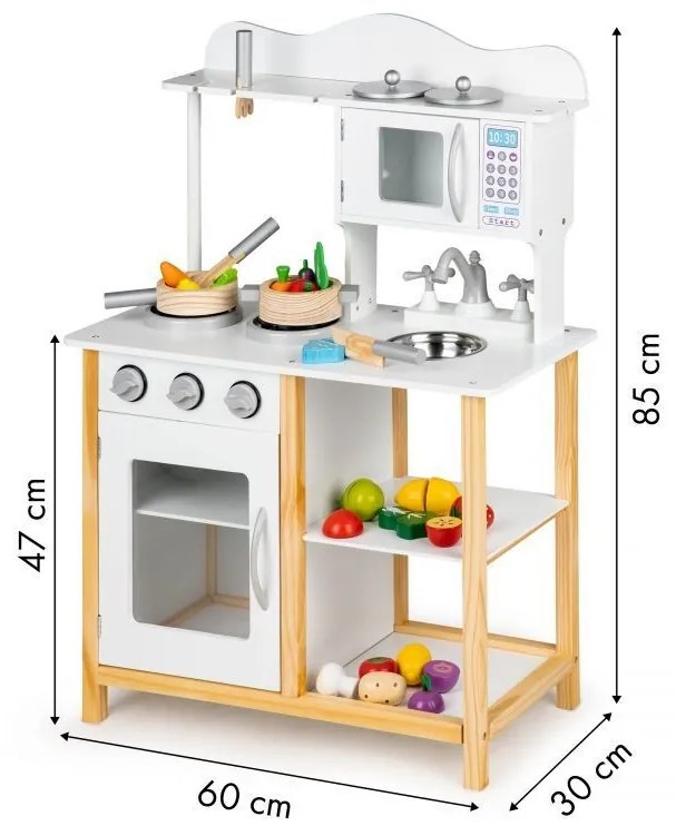 Drevená kuchynka pre deti + doplnky Ecotoys