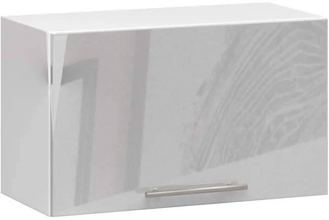 Horná kuchynská skrinka OLIWIA W60OK biela / metalická, lesk
