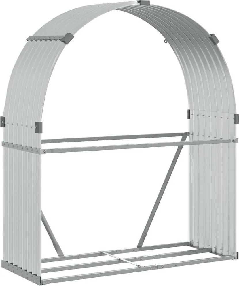 vidaXL Držiak na polená strieborný 120x45x140 cm pozinkovaná oceľ