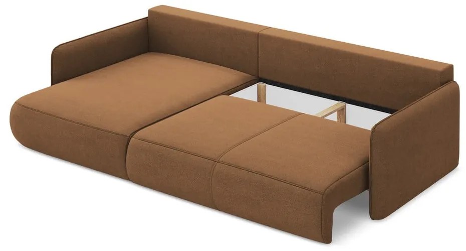 Oranžová rozkladacia/s úložným priestorom rohová pohovka (ľavý roh) Nanea – Makamii