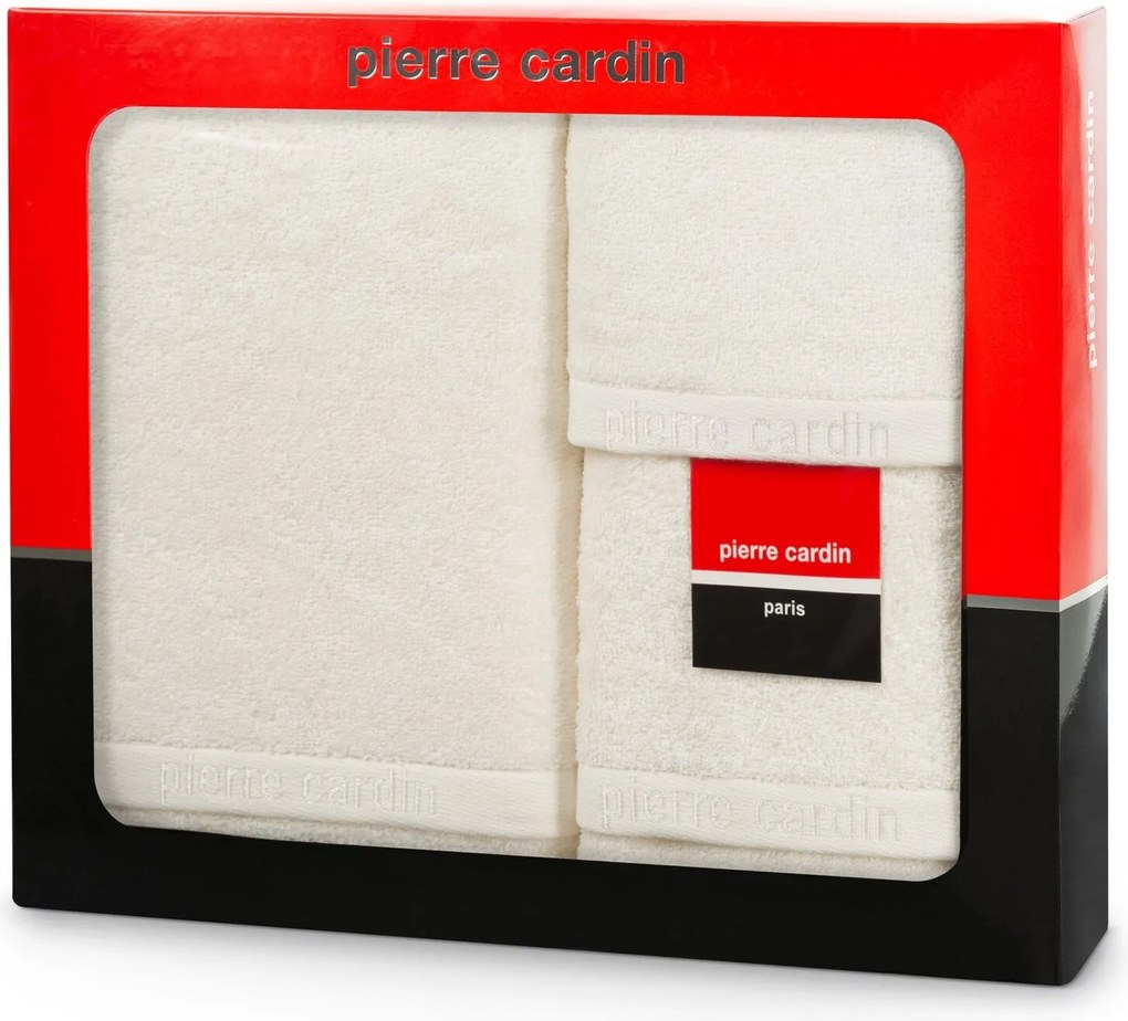 BAVLNENÝ UTERÁK PIERRE CARDIN EVI SADA 3KS 30X50 CM, 50X90 CM, 70X140 CM KRÉMOVÁ
