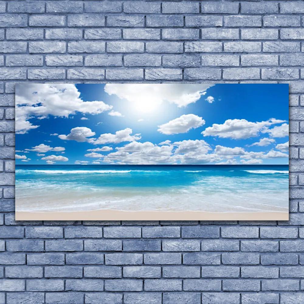 Obraz na akrylátovom skle More pláž mraky príroda 120x60 cm