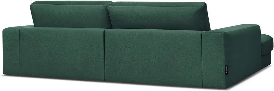 Zelená zamatová rohová pohovka (ľavý roh/s leňoškou) Sierra – Bobochic Paris