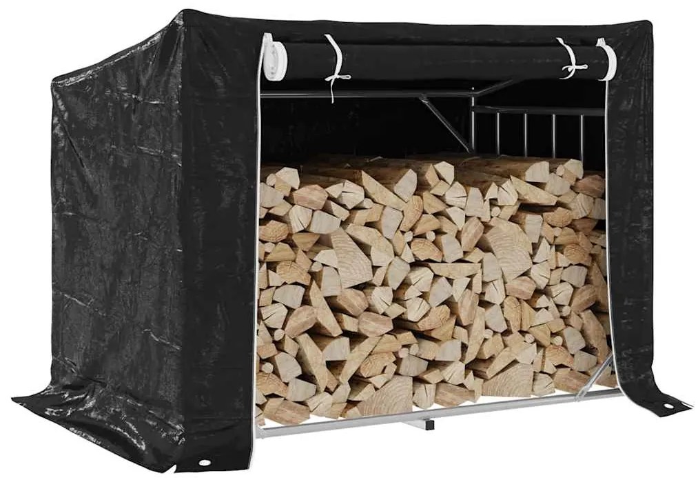 Regál na krbové drevo s pláštenkou 150,5x100,5x110,5 cm 4104943