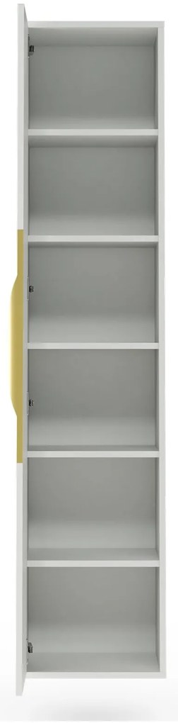 Závěsná koupelnová skříňka Avila 38 cm bílá/zlatá